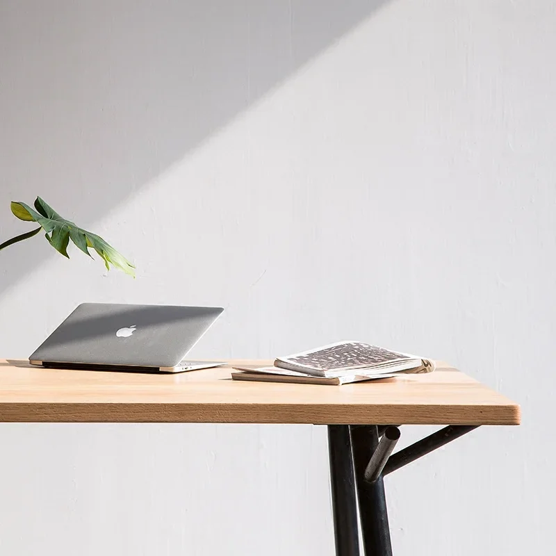

Nordic Solid Wood Computer Office Desk Work Simple Writing Desk Iron Living Room Dining Table Mesa Office Furniture Modern