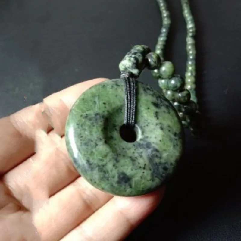 Pure Natural Jade Tibetan Jade Medicine Wang Shi Ping 'anbuckle Pendant for Men and Women Magnetic Sweater Chain Pendant Jewelry