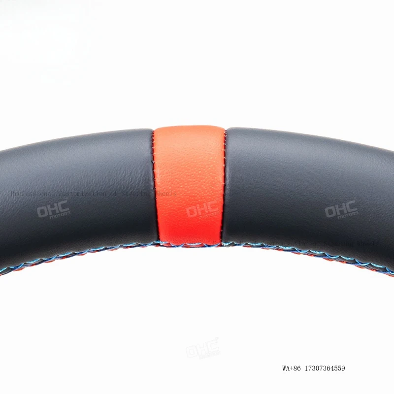 the modification and upgrade of the new for BMW ID8 car steering wheel with a leather black button frame and sporty des