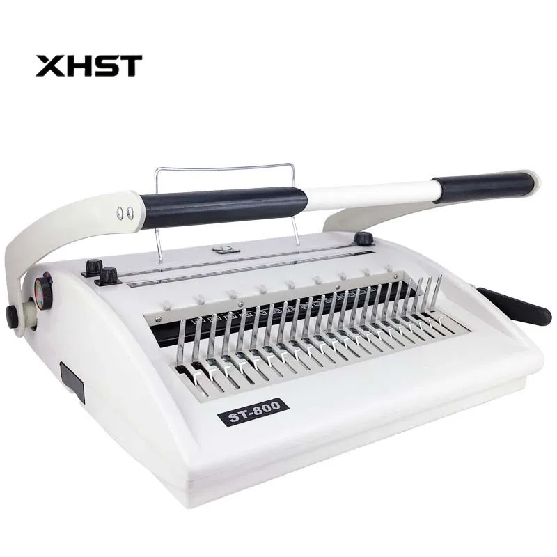 ST800 ZEQUAN Manual Multi-functional Glue Ring Binding Machine 3-in-1 Clasp Strip Comb Type Iron Ring Shared Hole Machine