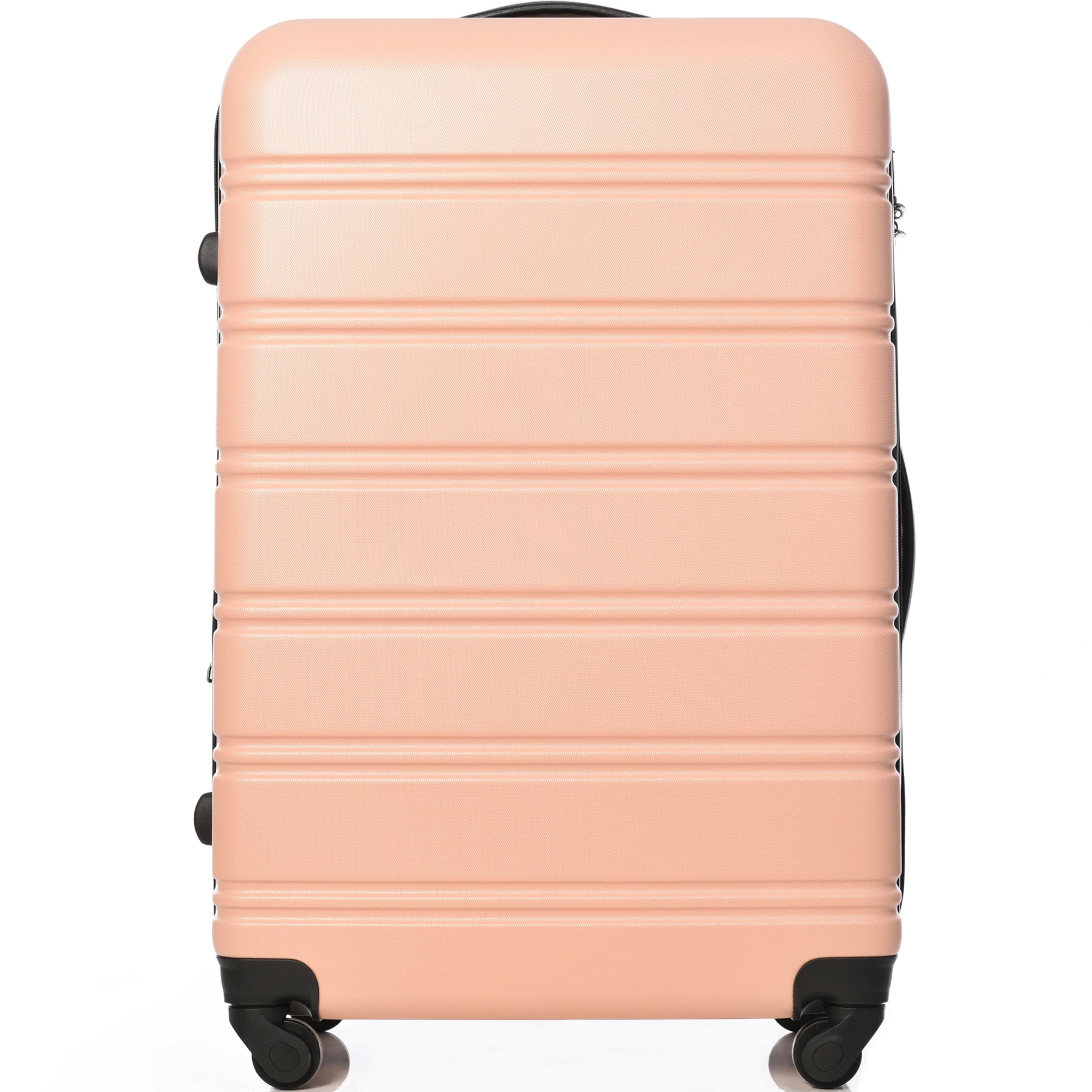 Suitcase set hard shell case trolley case suitcase hand luggage 4 rolls ABS material Pink