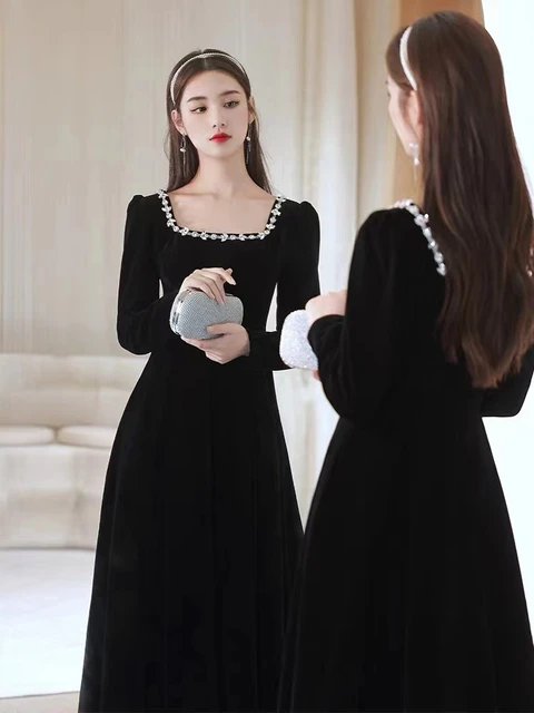 Velvet Evening Dress Velvet Party Gown Evening Dress Women Autumn New Fashion Aliexpress