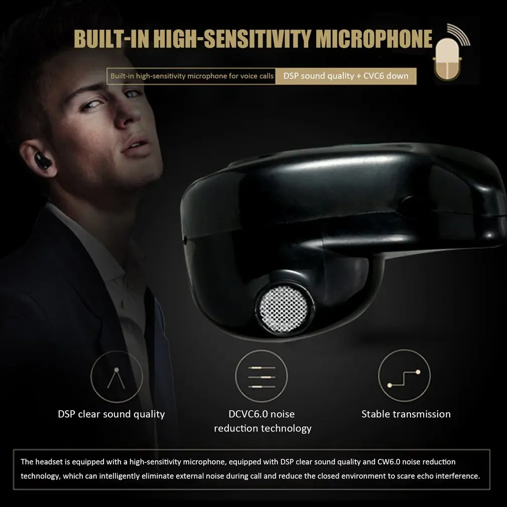 S11 Wireless headphones Car Business  Bluetooth-compatible 5.0 Headset Handsfree Headphones Mini Strong Bass Wireless Earphones