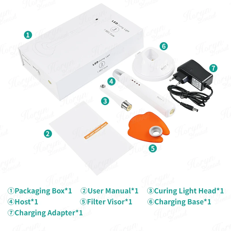 Lampe de polymérisation LED sans fil, Rotation à 360 degrés, avec 4 Modes d'éclairage, lampe de traitement de 1 à 40 secondes