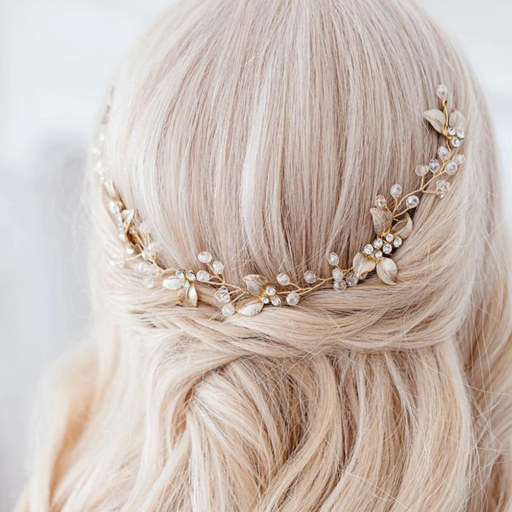 

Golden Comb Headdress Pearl Hair Accessories Bride Clip Sparkling Wedding Bridal Party Hairstyles Evening Photoshoots Handmade
