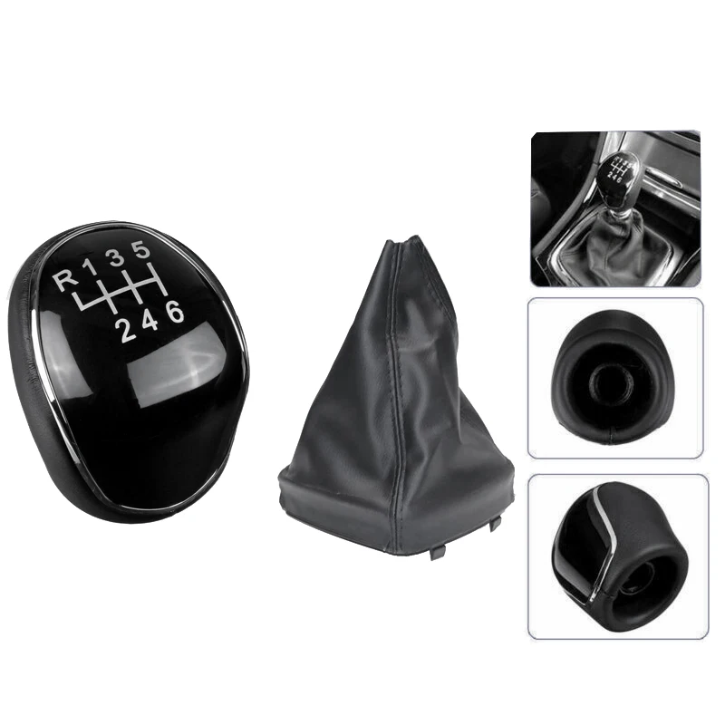 6 Speed Leather Gear Shift Knob Shift Lever Gaitor Boot Cover for ford mondeo mk4 (2007-2014)