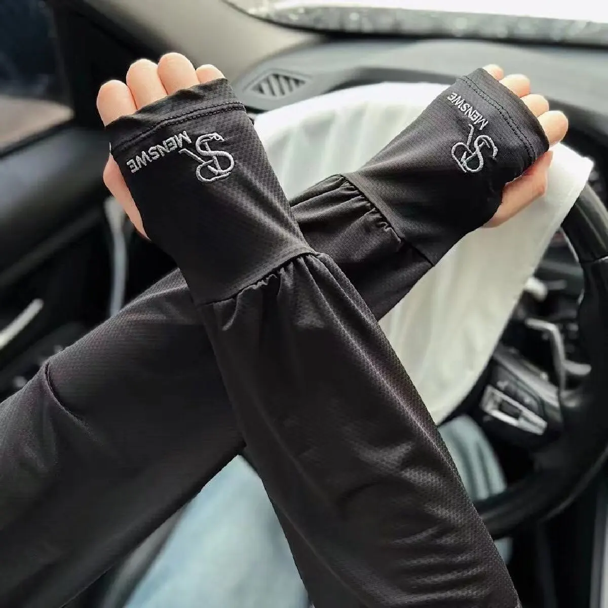 SR Ice Sleeves Men\'s Outdoor Sleeves Loose Summer Cycling Driving Sun-protective UV Protection Cycling Arm Protection Cool Muff