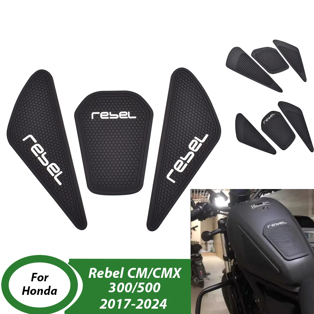 

For Honda Rebel CM CMX 300 500 2017-2024 Motorcycle Tank Rubber Sticker Protector Sheath Knee Tank Pad Grip Decal Accessories
