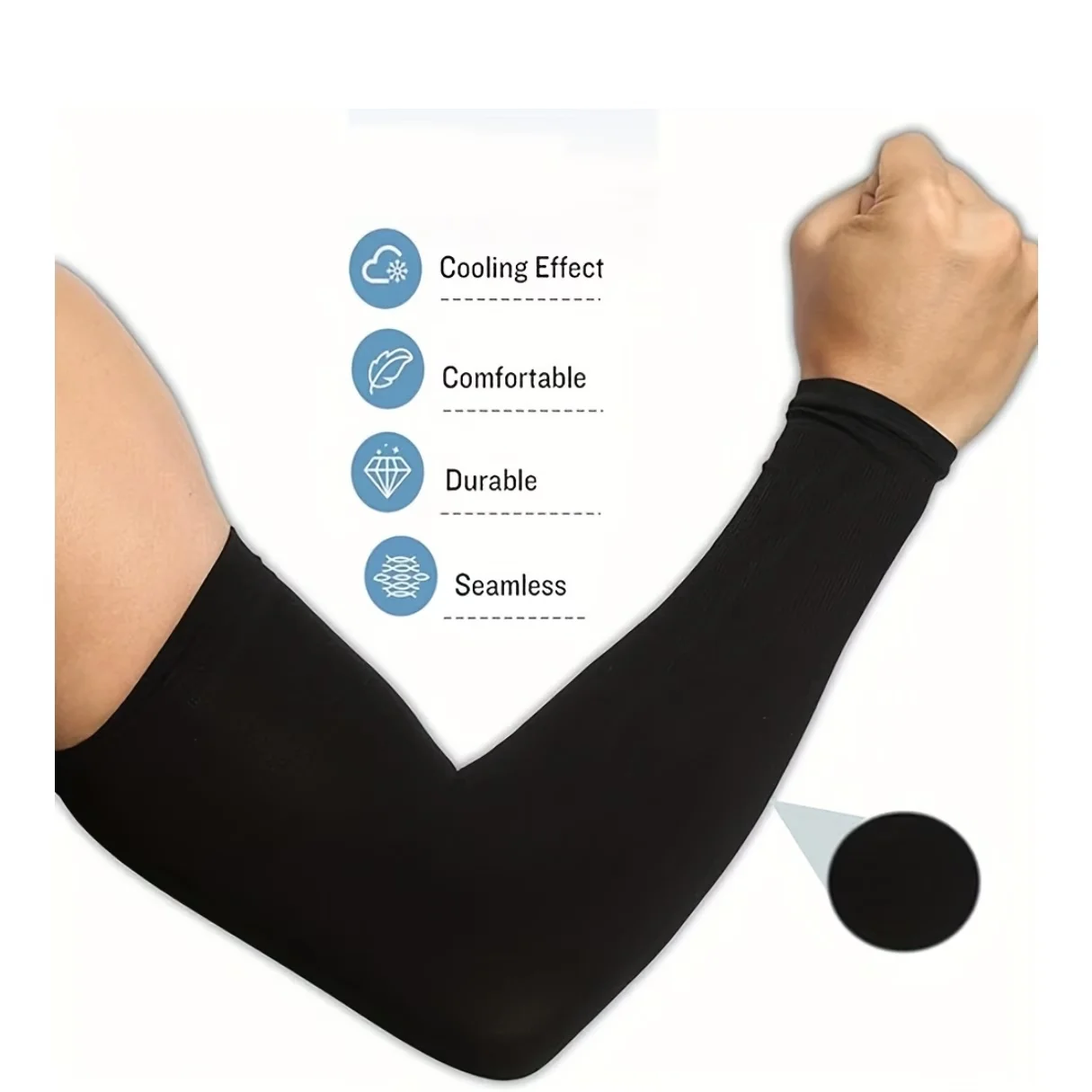 Ice-Feeling Sun Protection Arm Sleeves (3 Pairs) - alternate angle