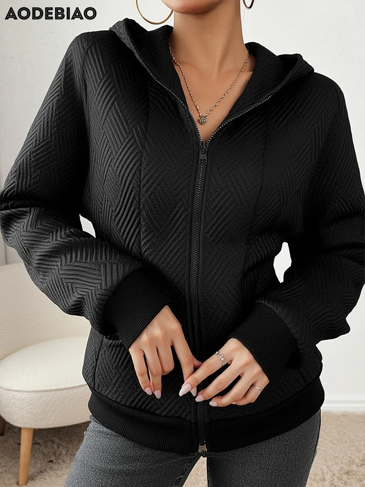 

AODEBIAO черное пальто с капюшоном женское осенне-зимнее сохраняющее тепло с длинными рукавами однотонное модное пальто-кардиган элегантная повседневная женская куртка