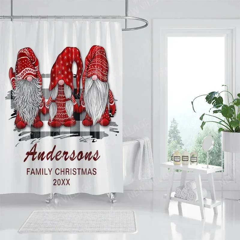 

ZHL22Household waterproof fabric home shower curtain accessories 90x180 shower curtain 240 * 200 Christmas peripheral shower2Ol%