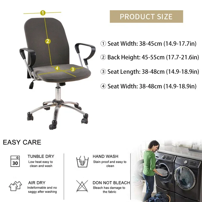 Geometry Computer Chair Cover Spandex Stretch Printed Office Chair Covers Anti-dirty Removable Washable Armchair Seat Slipcovers