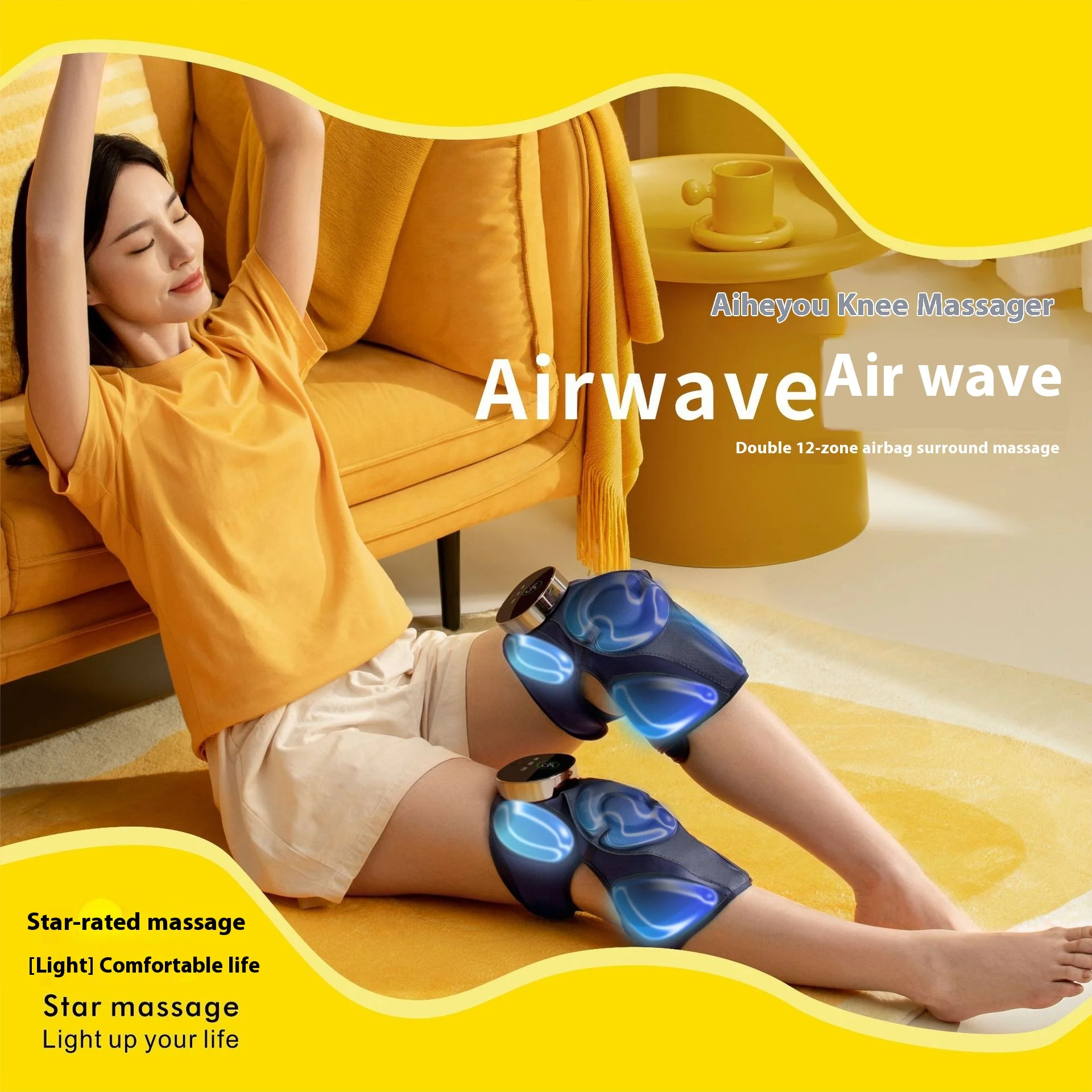 Customized NTC Intelligent Temperature Control Knee Air Bag Massager Fully Surrounded Air Pressure Vibration Fitness Safety