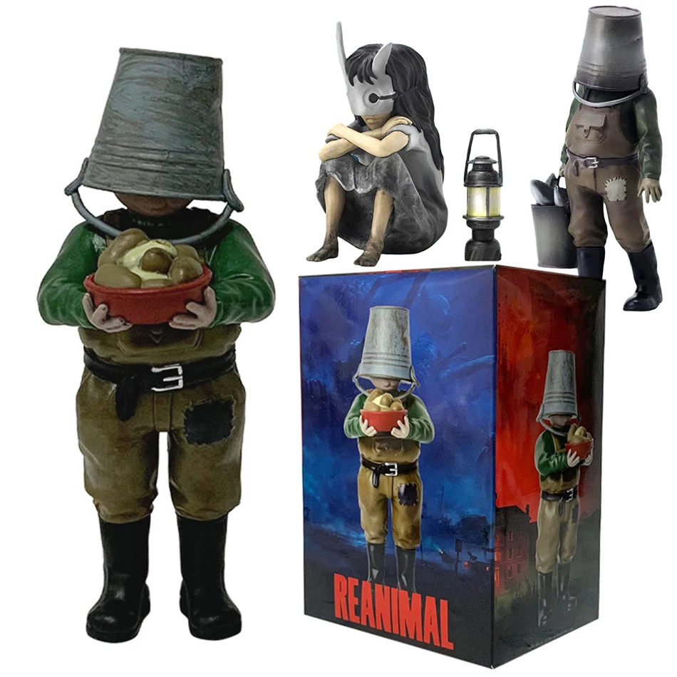 Figura de Anime Reanimal, Figura de Acción Coleccionable de PVC del Juego GK Reactive Animal Iron Barrel Head, Modelo de Muñeco, Adornos de Moda