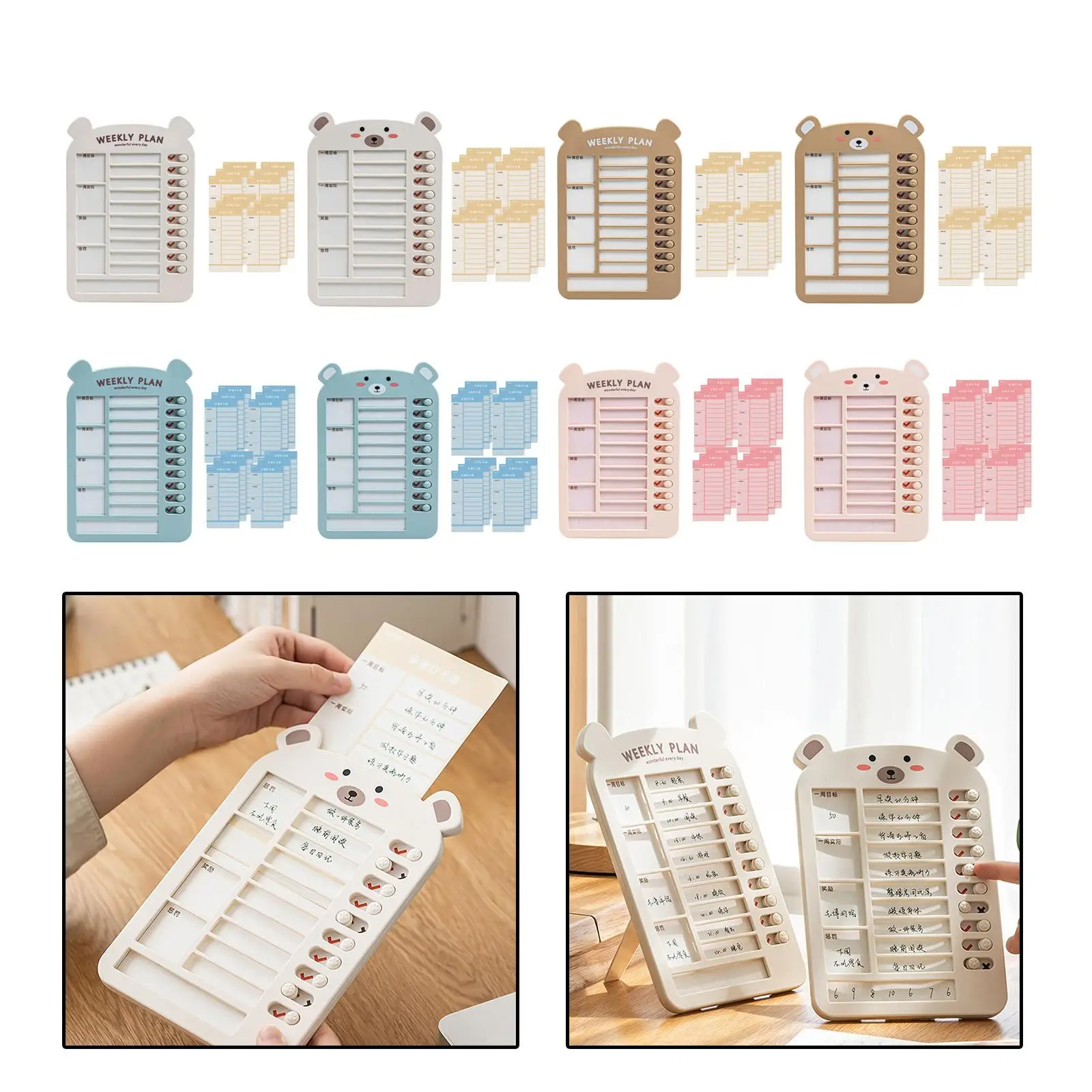 Papan jadwal harian daftar dapat dilepas dengan kertas kartu kosong untuk RV