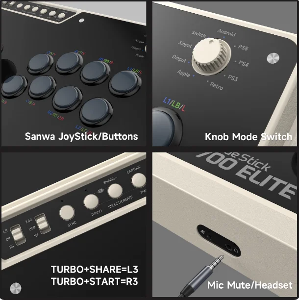 Arcade Stick Fight Stick F700 dla PS5, PS4, PS3, Switch, Windows, Android i macOS