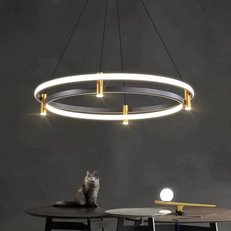 

Nordic Ring LED Ceiling Chandelier for Dining Living Room Center Table Kitchen Island Pendant Lights Home Decor Lusters Fixture