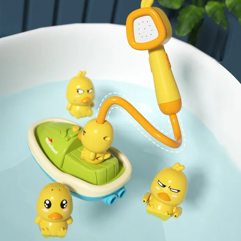 Lindo pato eléctrico rociador de agua baño juguetes de baño juguetes de baño para bebés niños baño y ducha bañeras regalos interactivos para niños y niñas