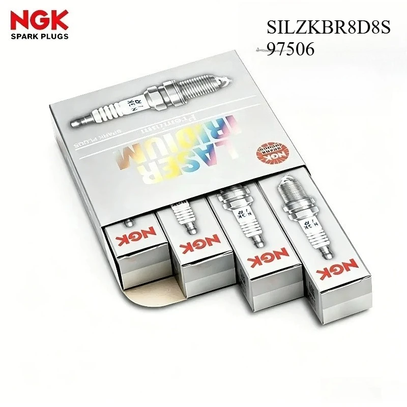 Genuine NGK 97506 SILZKBR8D8S Spark Plug 4PCS For BMW 1 3 5 X5 Anti-Carbon Fuel Saving Auto Replacement Spare Parts