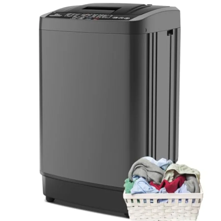 غسالة محمولة مدمجة بوزن 17.8 رطل أوتوماتيكية بالكامل مع شاشة LED و10 برامج غسيل و8 مستويات مائية بسعة 2.4 قدم مكعب