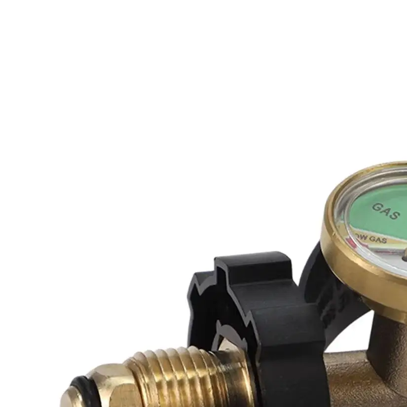 

/Brass /Propane /Tank Adapter With Pressure Gauge For POL To Type 1 Gas Grill Heater Camping Stove Conversion Connector Tool