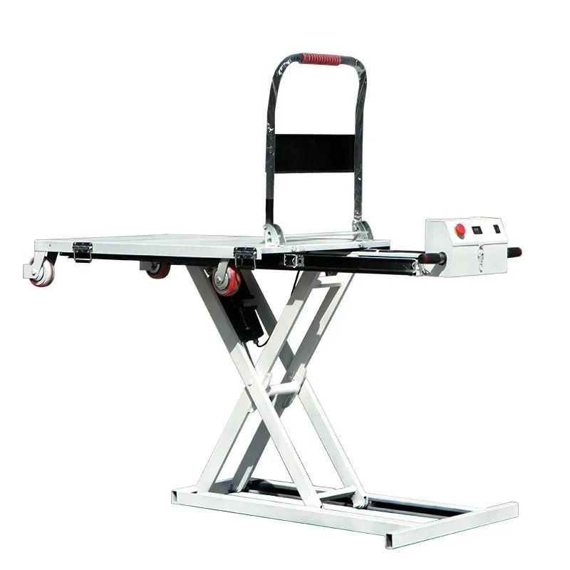 Portable on-board lift flatbed scissor lift table shrink plate car