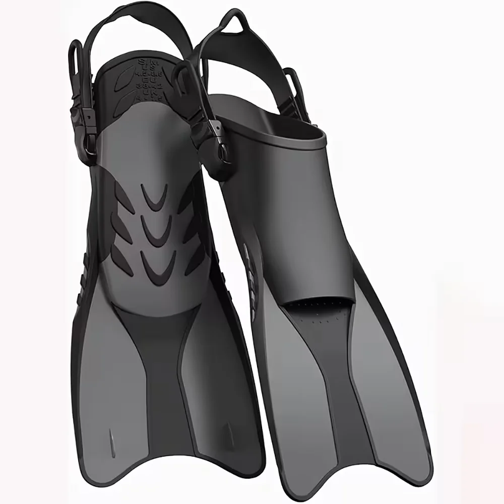 Silicone Swimming Flippers Men Women Snorkel Fins Short Frog Shoes  Swimming Fins Floating Buckles Snorkeling Diving Flippers