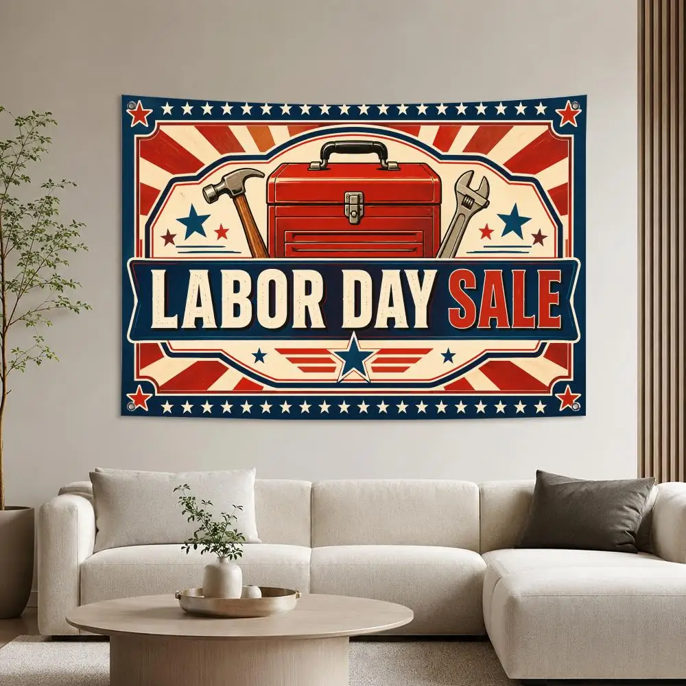 Labor Day Clearance Sale Banner Flags Aesthetic Wall Tapestry Printed Wall Hanging Living Room Party Outdoor Decor