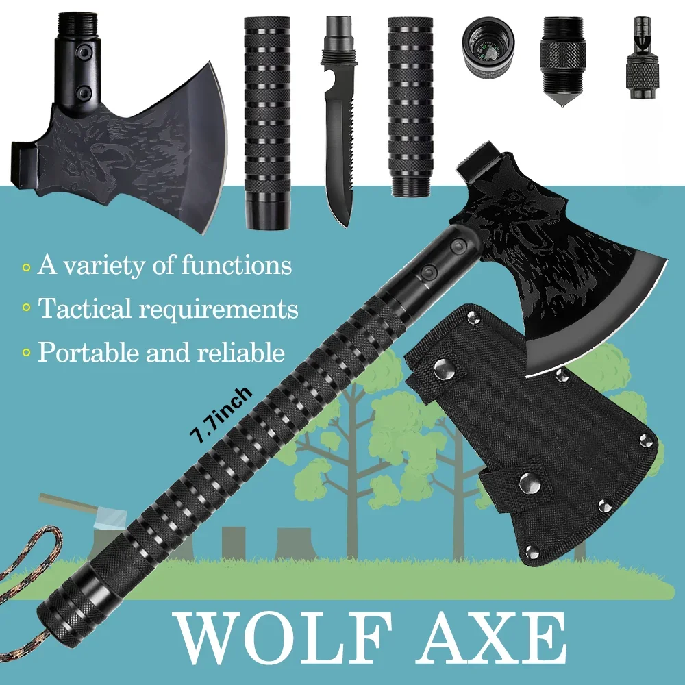 

Tactical Survival Axe Multi Tool Emergency Gear Tourist AX Tactical Axe Outdoor Portable Tomahawk Wild Camping Hatchet Tools