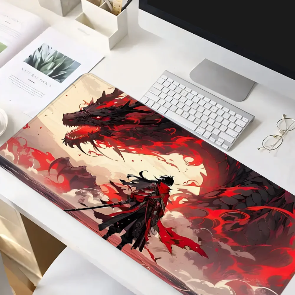 Anime Mouse Pad Cute XXL Gaming Mousepad Rubber Base with Stitched Edge Non-Slip Desk Pad Computer Large Desk Accessories