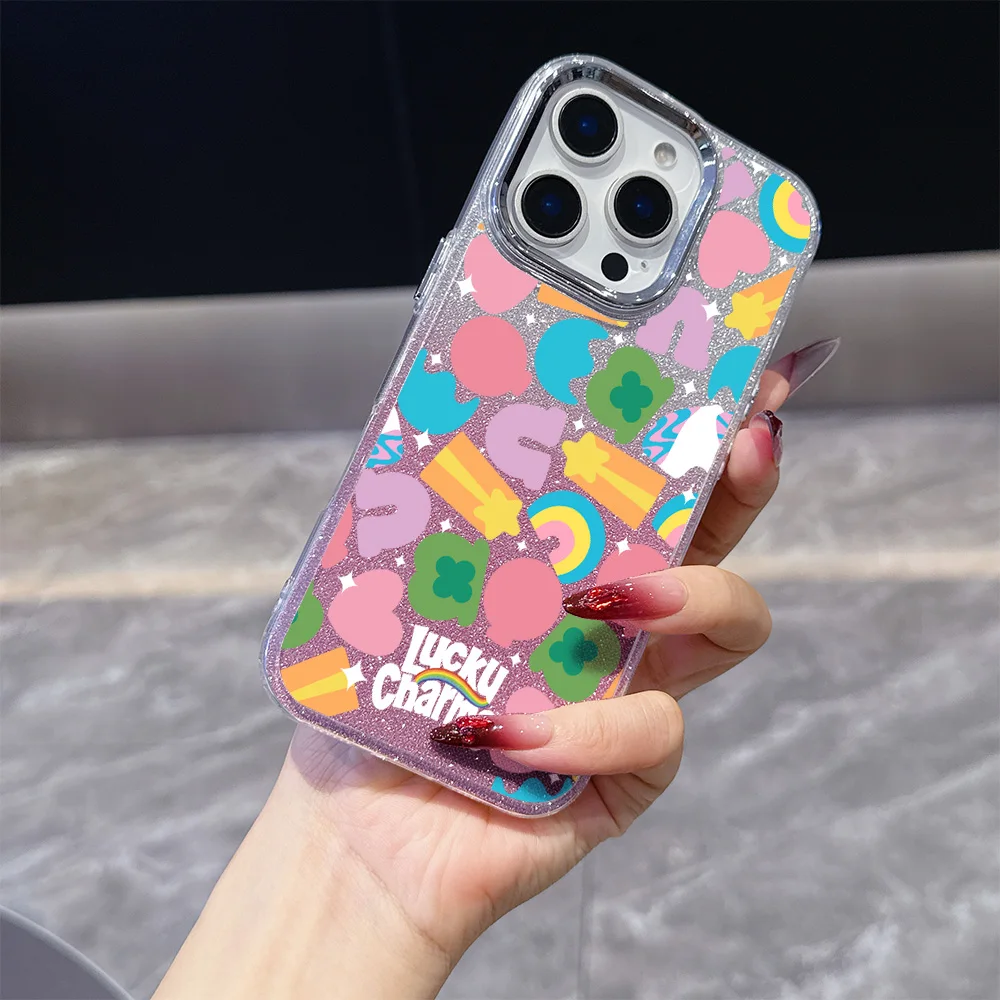 화려한 사랑 선물 도금 투명 폰 케이스 (OPPO Reno2 Reno4 Reno5 Reno6 Reno8 Reno11 Reno12 Reno13 Z T F Pro 4G 5G 용)