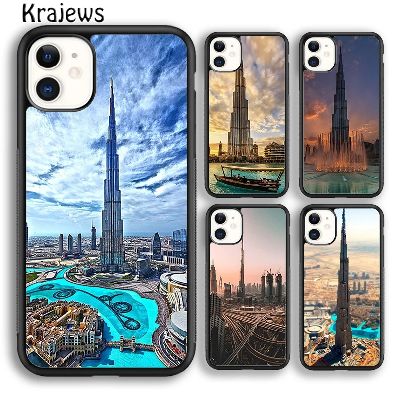 Krajews Burj Khalifa Tower building Dubai Phone Case For iPhone 16 15 SE2020 14 6 7 8 plus 11 12 13 pro max coque Fundas