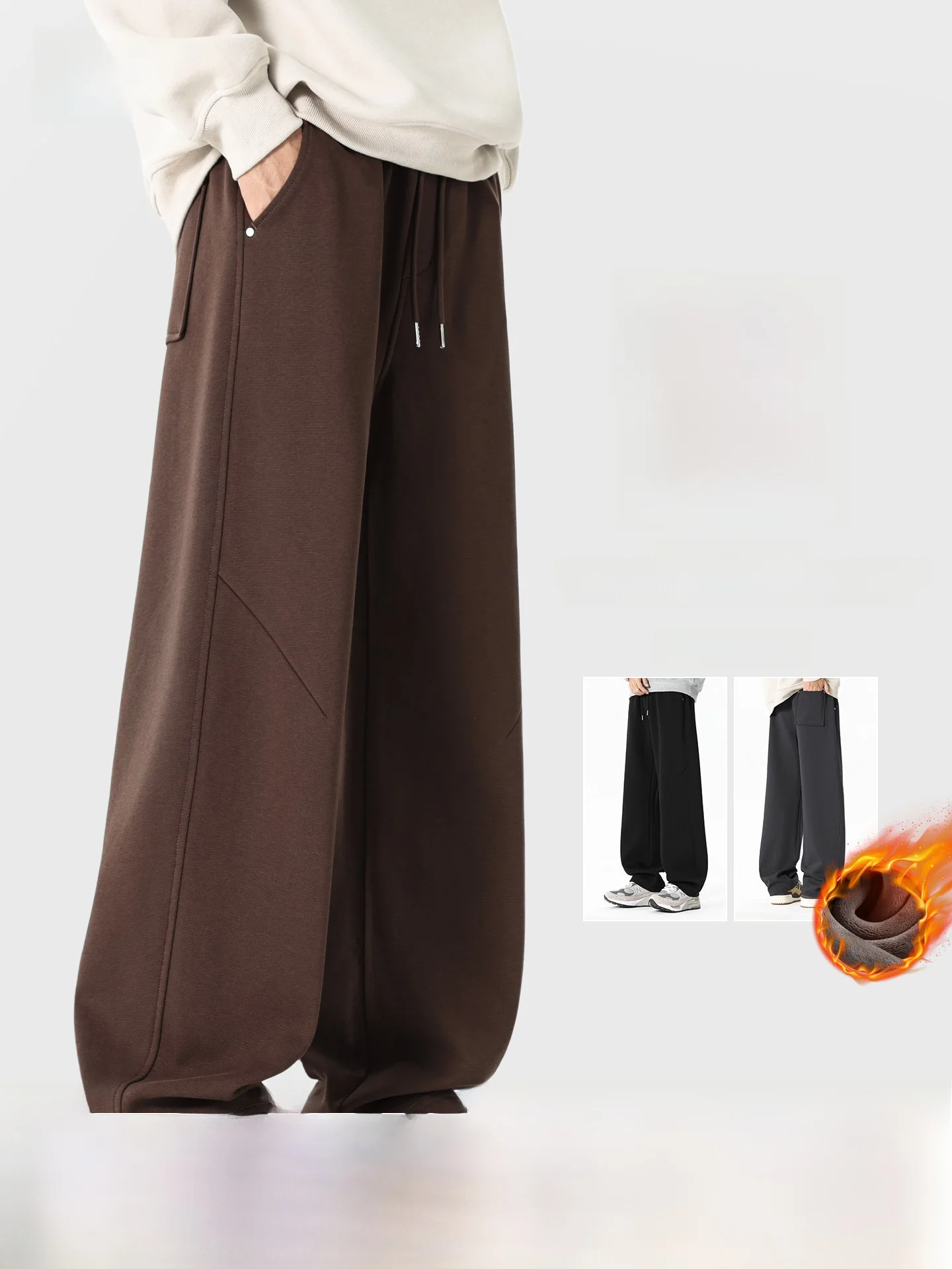 

Мужские повседневные брюки на флисовой подкладке, американского кроя, теплые, прямые, для зимы, бренд Snow Flng