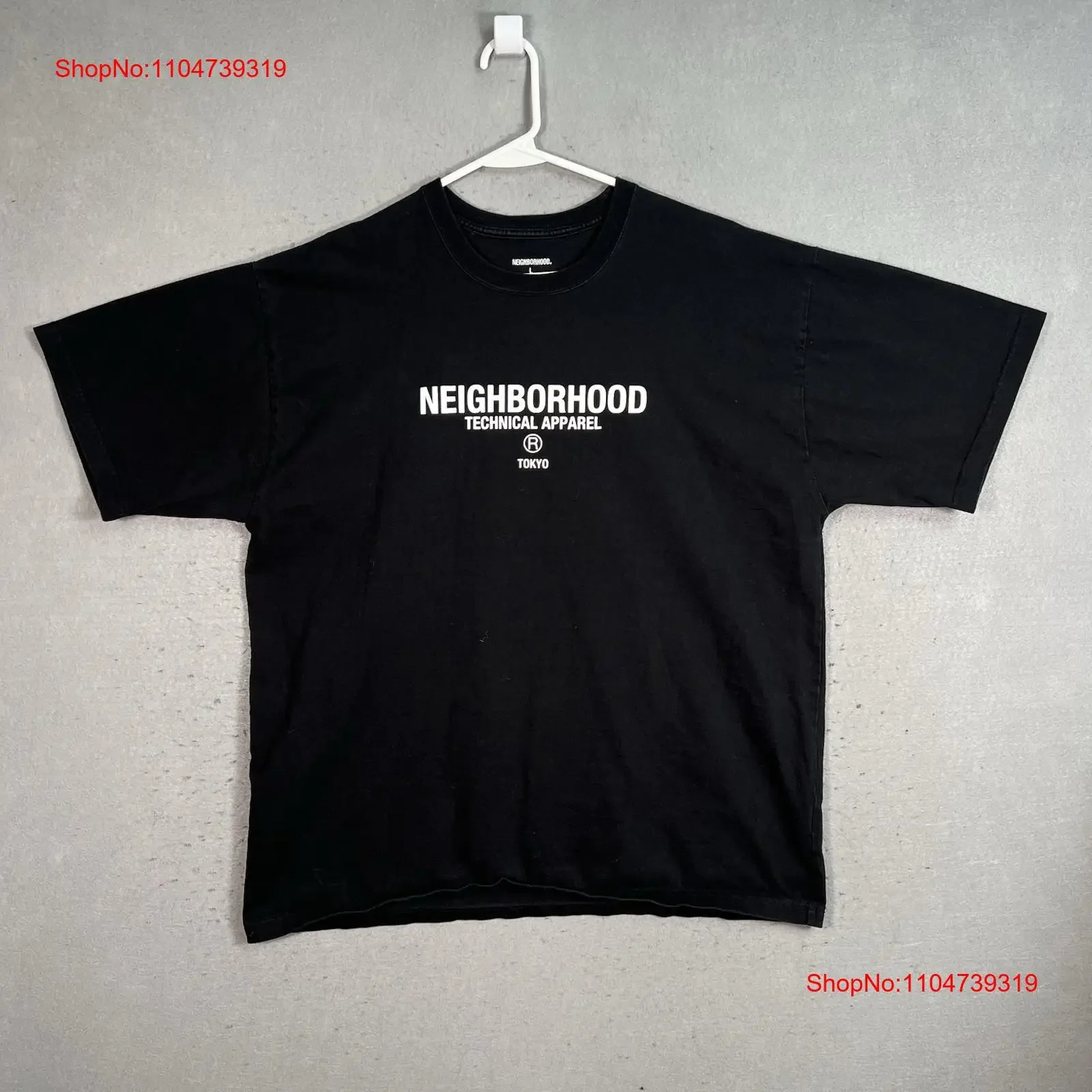 Ropa técnica del vecindario, camiseta japonesa para adultos, grande, negra, para hombre, vintage, lavada, elegante, informal, ropa de calle estirada suave