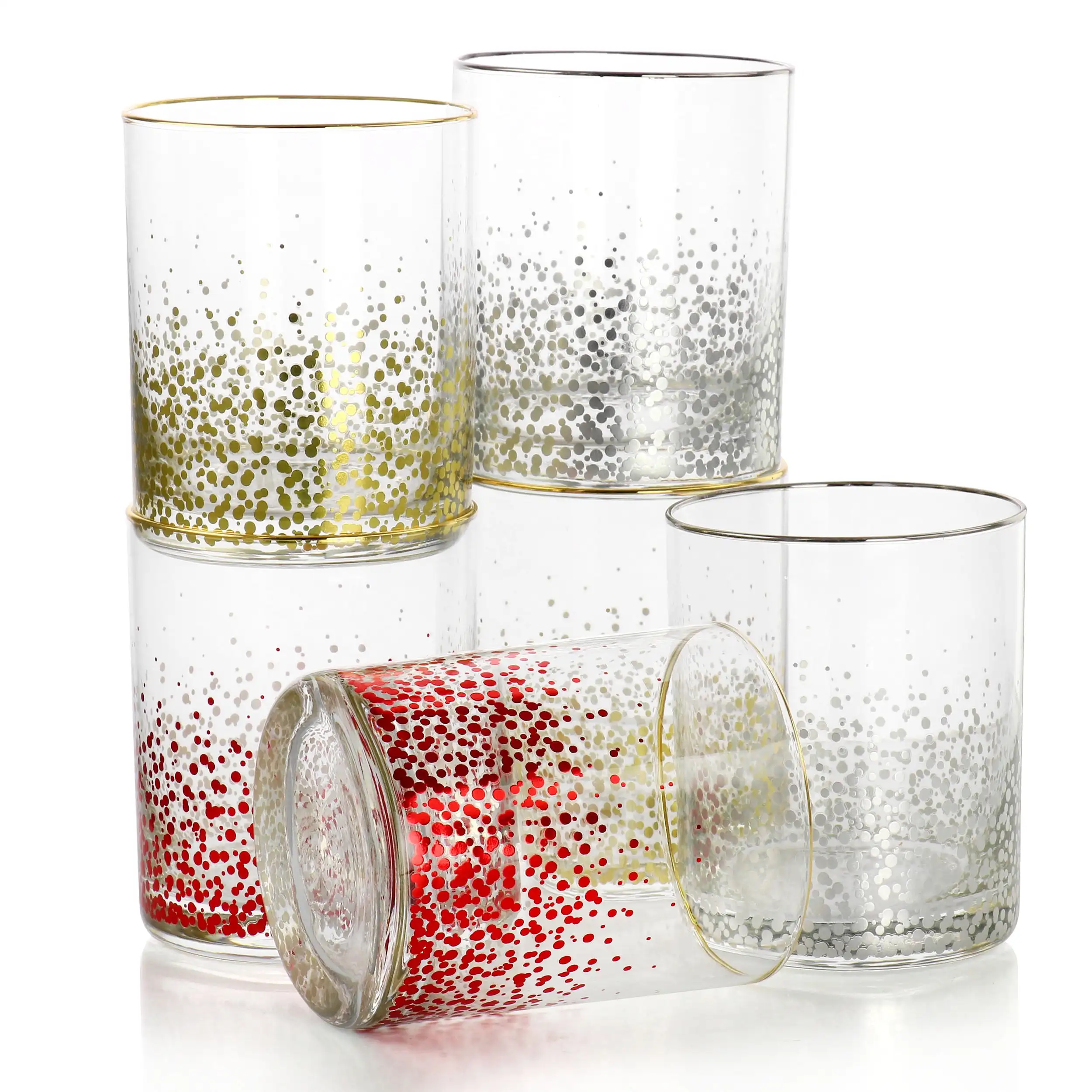 Decorated Glassware, 3 Different Colors, 13.5 oz, Drinkware and Accessories