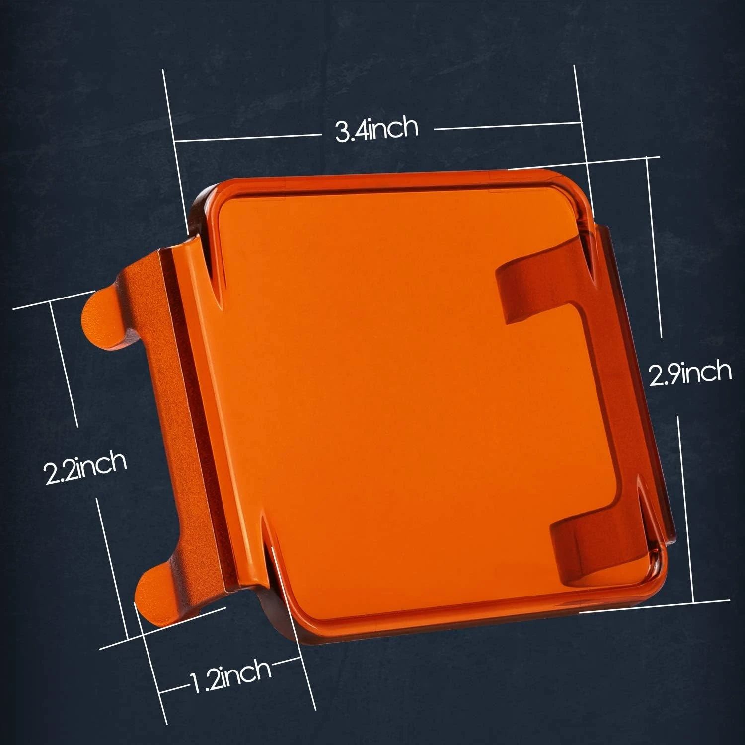 Amber LED Cube Light Covers - 2PCS 3 Inch Transparent Yellow Bar Covers for Square LED Pods, Work, Off Road, Driving, Fog Lights