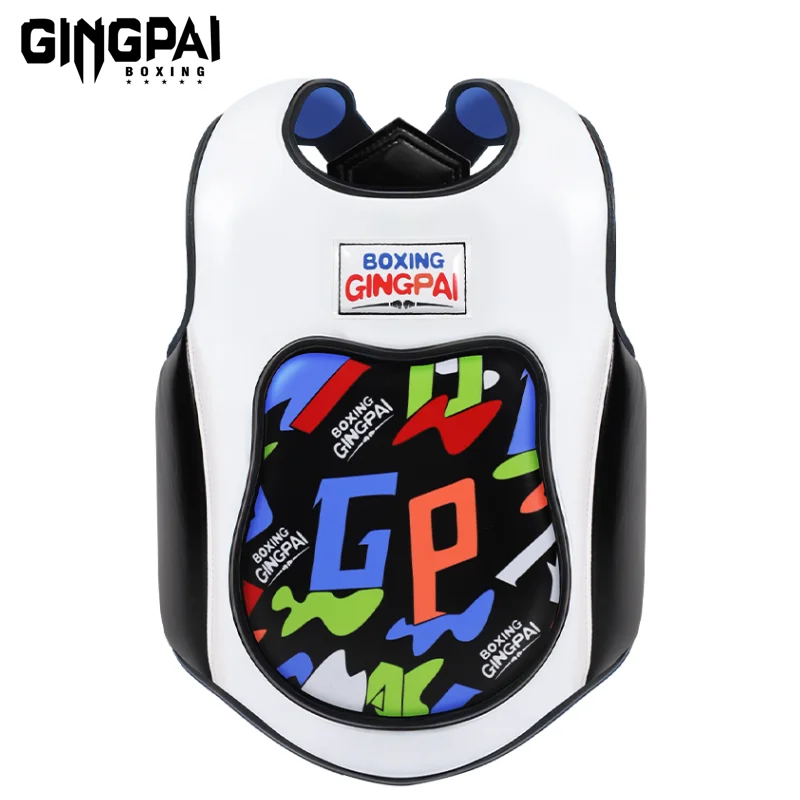 GINGPAI Kids Chest Guard Boxing MMA Kickboxing Body Vest Protector Martial Arts Rib Shield Taekwondo Target Training Uniform ﻿