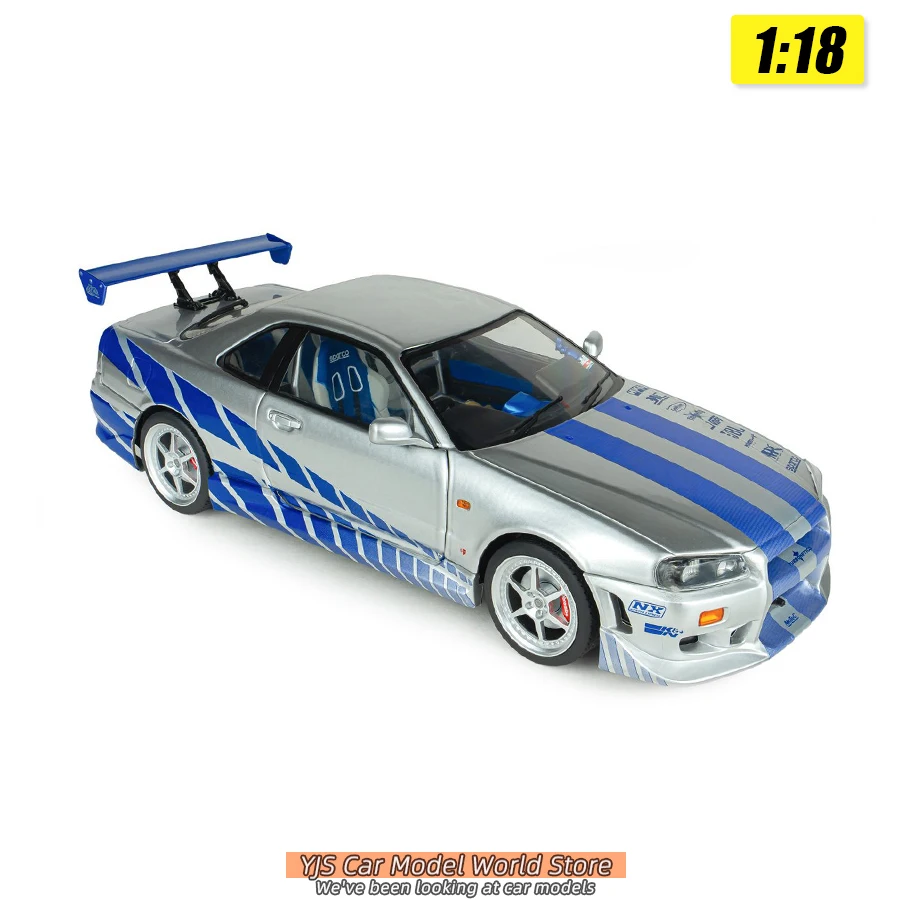 Solido Diecast model 1:18  SKYLINE GT-R BNR34  RX7 FD3RS car model static display piece holiday gift collection