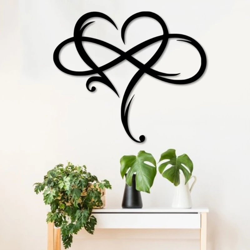 Heart Wall Decor Bedroom Living Room Door for Infinity Art Love Wall Sign Metal Material Wall Sculpture for Home Dropship