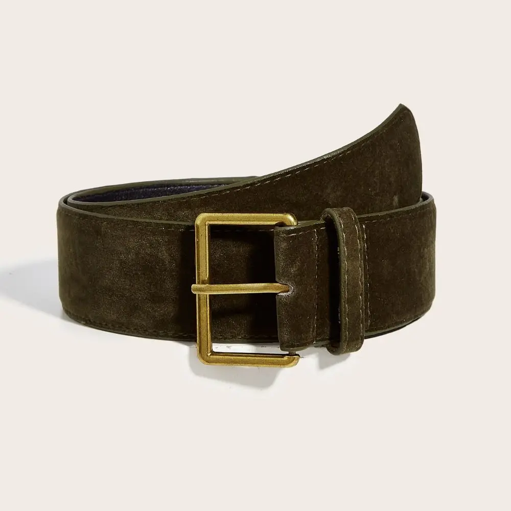 

Роскошный дизайн в стиле ретро, замшевый широкий ремень из кожи, повседневный модный деловой поясной ремень, универсальный пояс с пряжкой, подарки