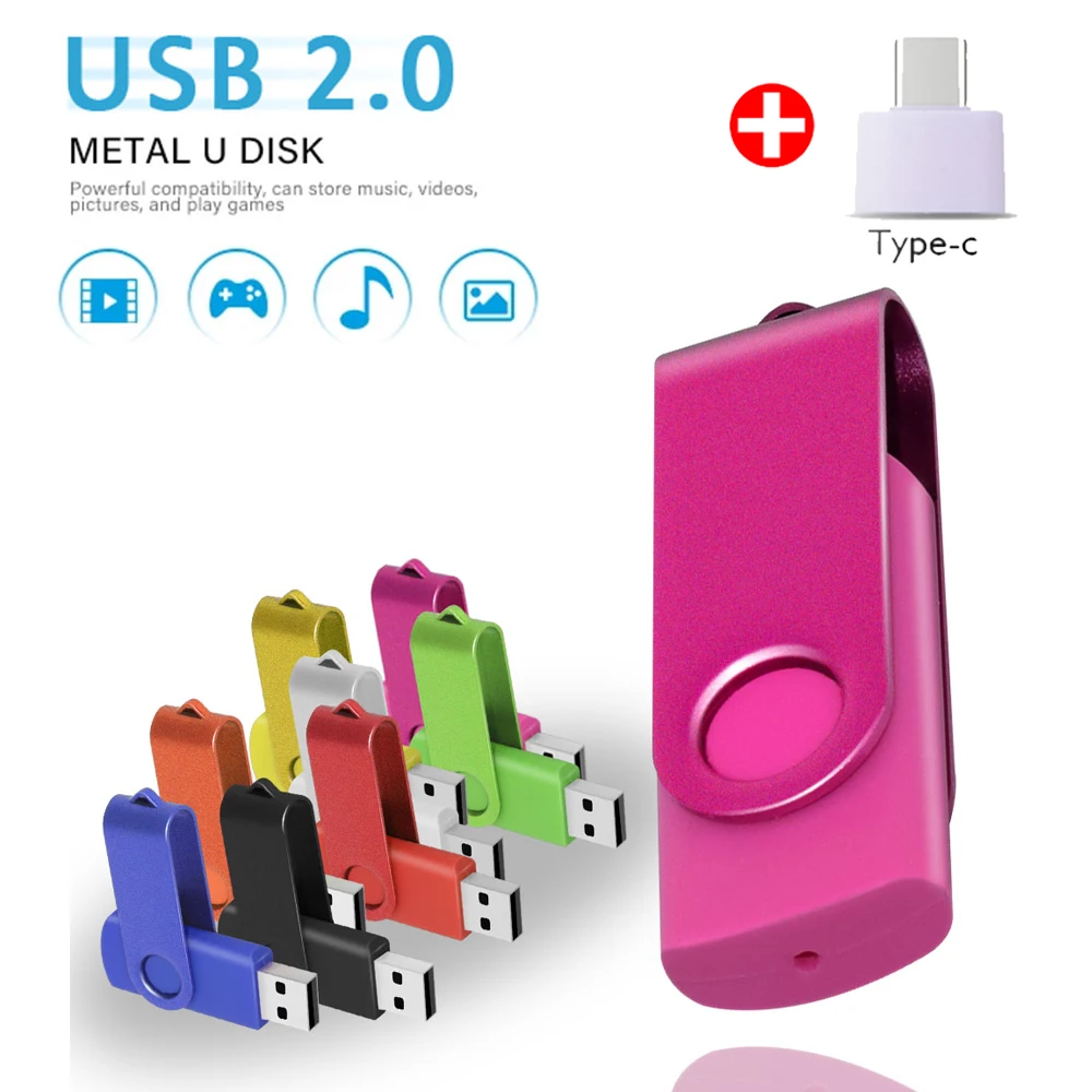 10 Uds unidad Flash USB de Metal 16gb 32gb disco flash impermeable Pendrive 64GB 128GB memoria USB 2,0 Flash Stick 4GB 8GB