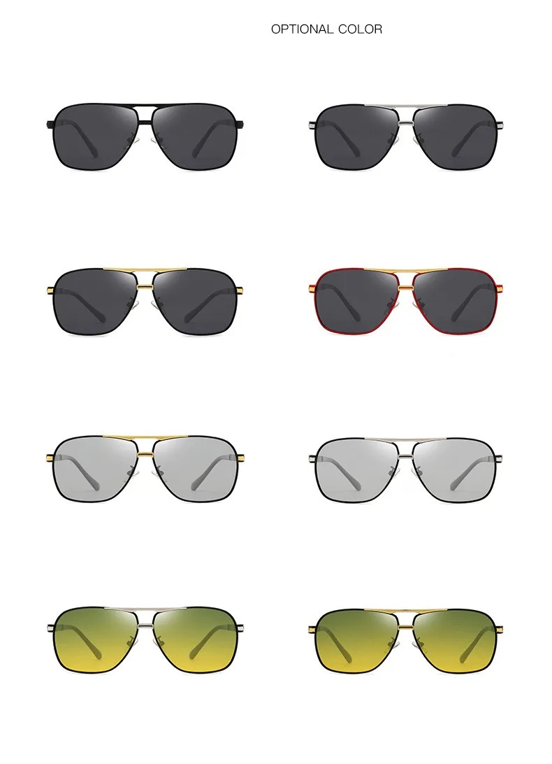 KAMMPT Übergroße Vintage Sonnenbrille Männer Frauen Mode Polarisierte Photochrome Shades Brillen Doppel Brücke Fahren Sonnenbrille – Detail 10