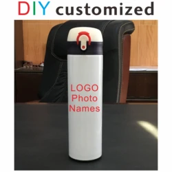 DIY 350ML/500ML Thermos Customized Colorful Print LOGO Photo Text Stainless Steel Vacuum Keep Water Cold Warm Healthy Cup Flask