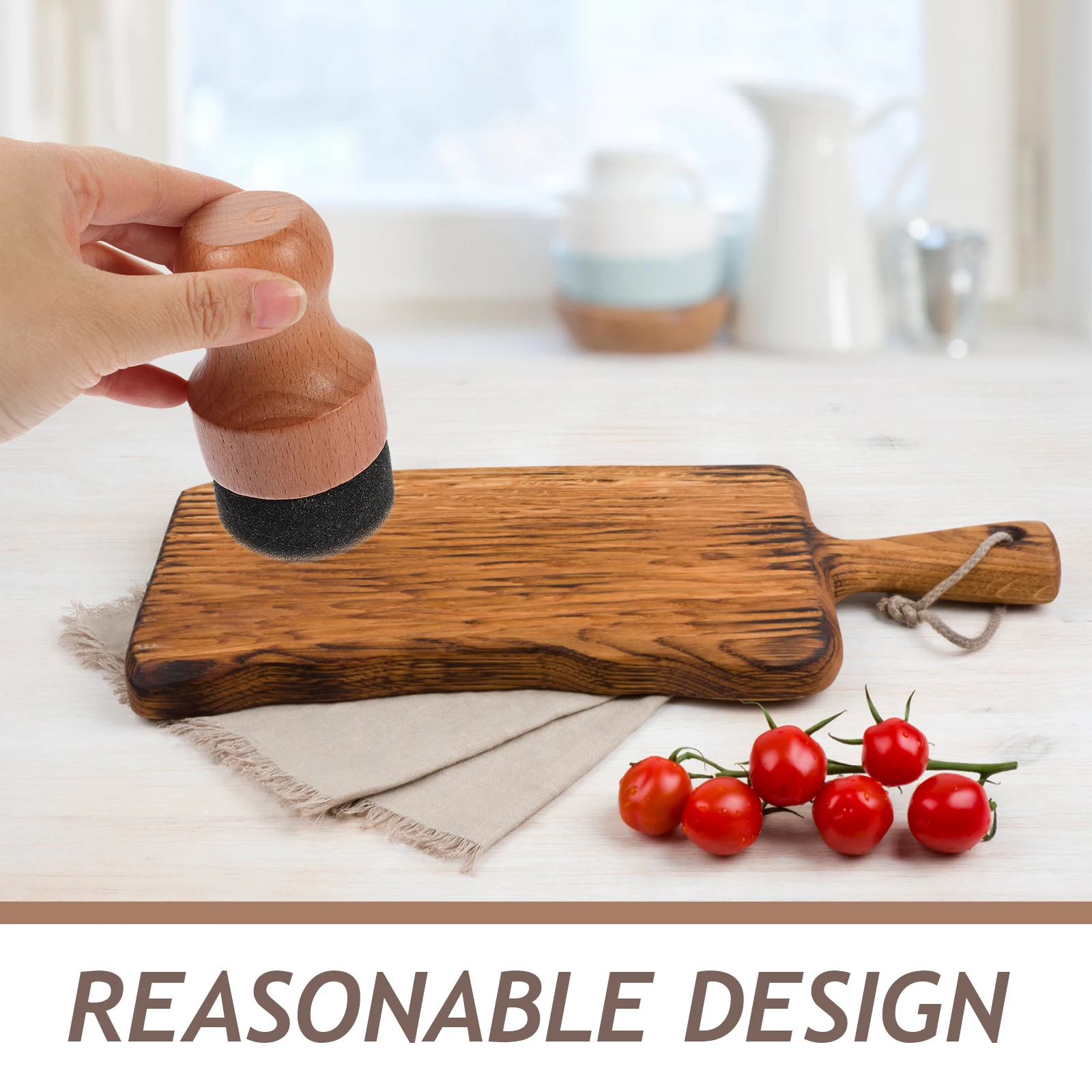 

Oil Wax Cutting Board Wood Spatula Sponge Tool Durable Easy Clean Kitchen Utensil Wax And Cream Applicator Wood Polisher
