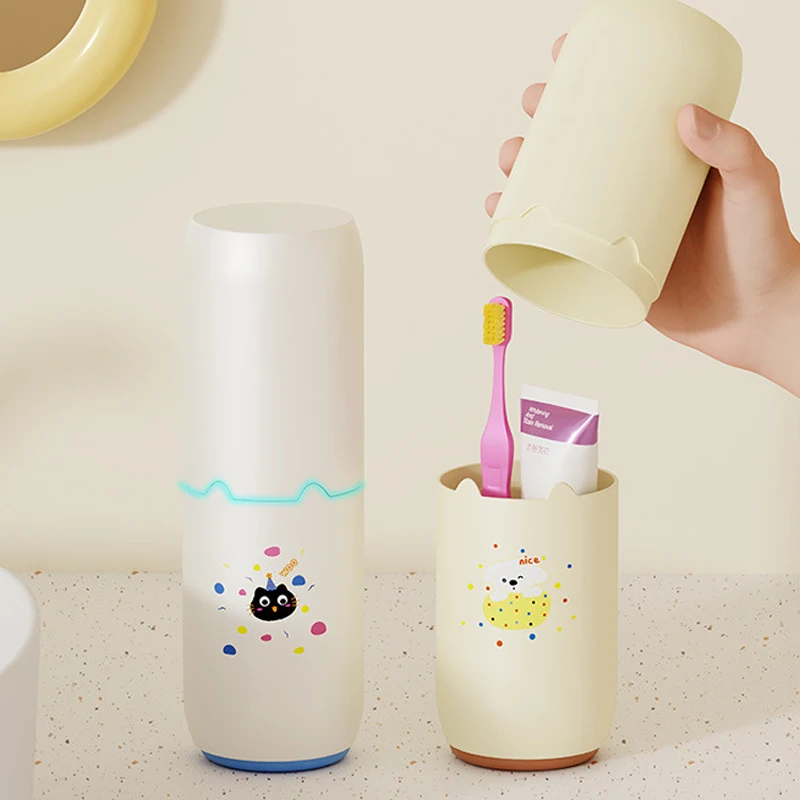 Dry And Wet Separation Travel Mouthwash Cup Set Toothpaste Toothbrush Storage Box Wash Cup Portable Mouthwash