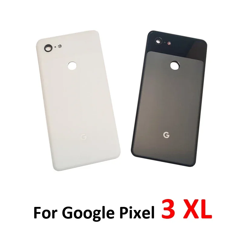 For Google Pixel 3 XL 3XL Phone New Housing Back Cover Rear Door Case Glass With Camera Flash Lens Adhesive Black