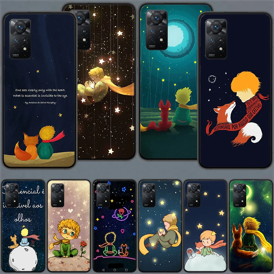 Little Prince Watercolor Art Phone Case For Redmi Note 13 5G Plus Capa 12 12C 10A 10C 10 9A 9C 9T 9 8A 8 K70 K60 Pro Xiaomi A2 L