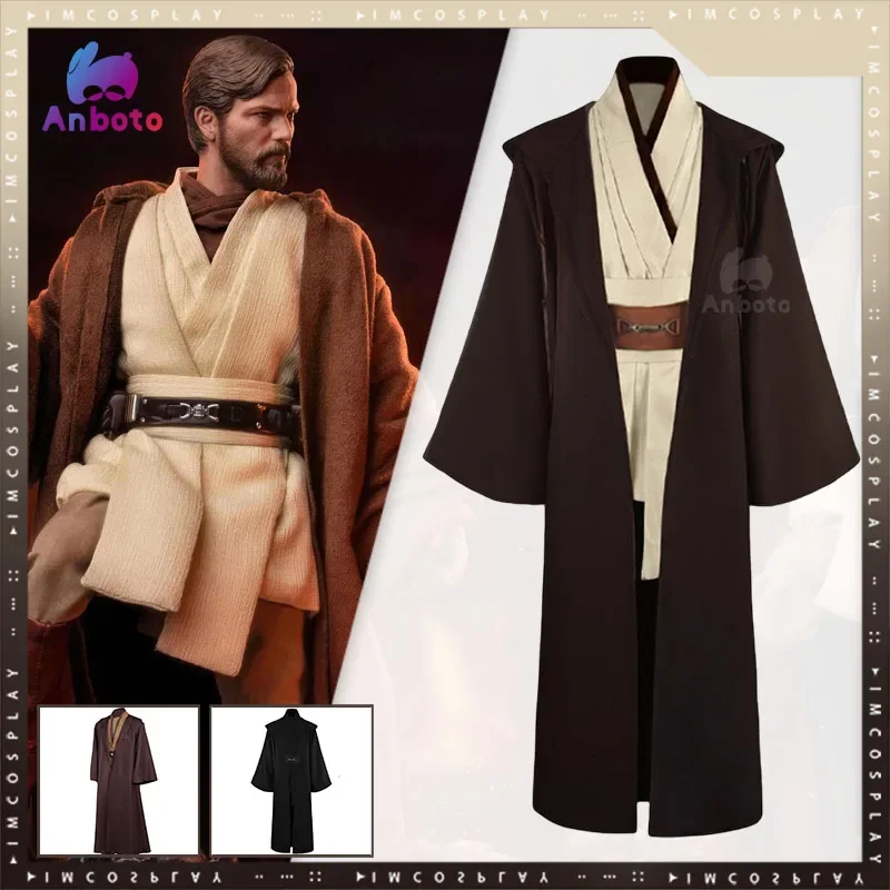 Obi Wan Kenobi Cosplay Obi Wan Cosplay Costume Jedi Council Kenobi Jedi Knights Black Brown Cloak With Hat Halloween Party