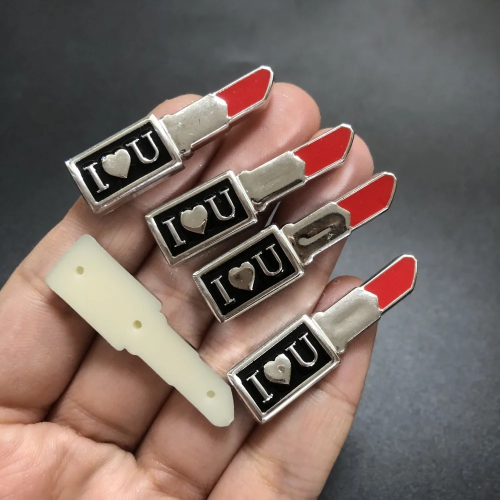 10 Stuks Valentijnsdag Glanzende Lipsticks Vijf Bloemblaadje Bloem Hars Plat Charms Diy Ambachten Junk Telefoon Case Decoratie Bulk Supply