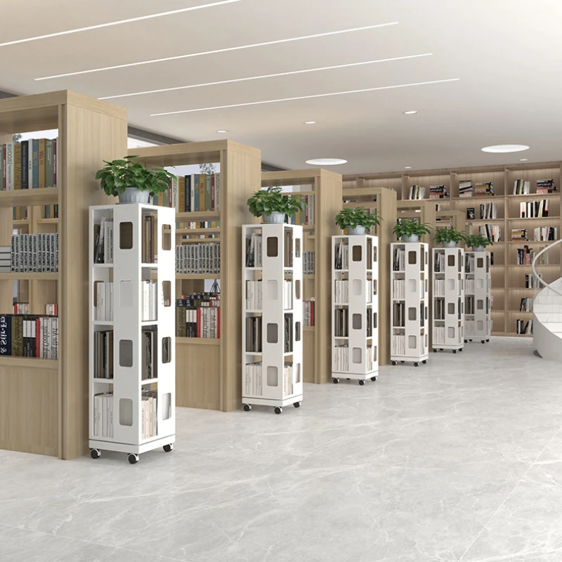 Nordic Plant Shelves Bookcases Corner Mobile Rotating Bookends Doll Bookcases Sideboards White Libreria Scaffale Cute Furniture